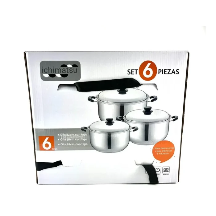 Jgo Ollas Milenial X 6 Pz A/Inox F/Dif.T/Acero (Olla 28/30/32 Cm) - Imagen 3