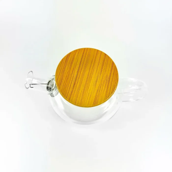 Tetera Recta De Vidrio 1200 Ml Tapa de Madera - Imagen 2