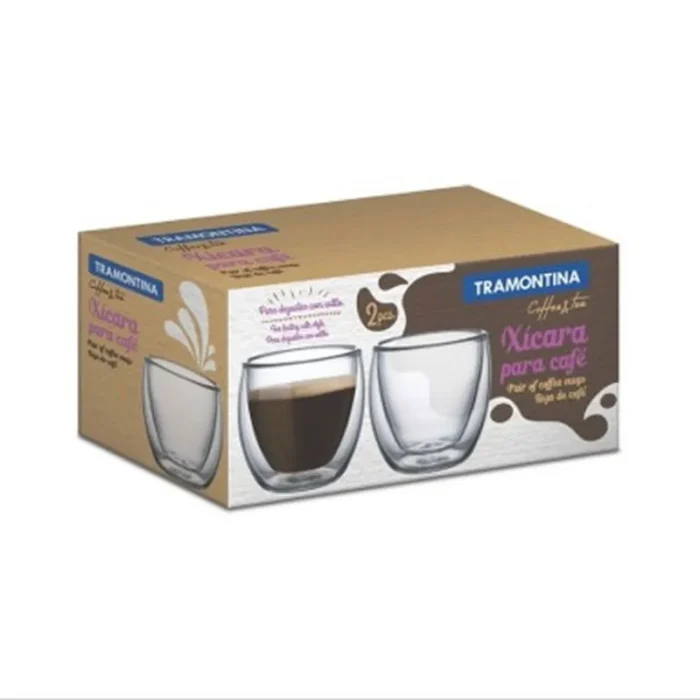 Juego 2 Tazas Vidrio Para Cafe 0.11 Lt - Tramontina - Imagen 2