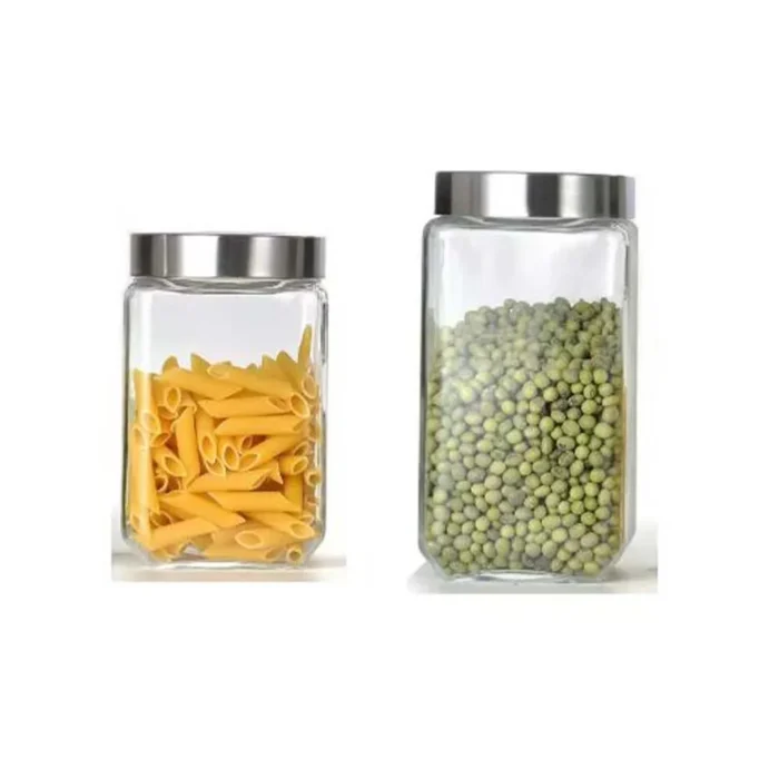 90390395-1 Set 2 Frasco Deluxe Cuad.Tapa Acero 304 2100/1700 Ml 997/2 - Imagen 1