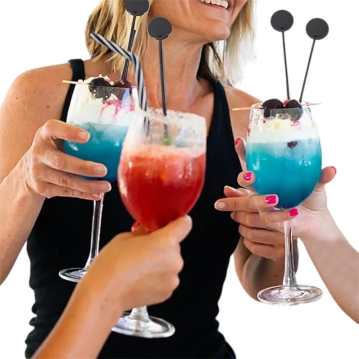 Removedor Cocktail Plast. Disco Negro x100 PZ (SS7826) - Imagen 2