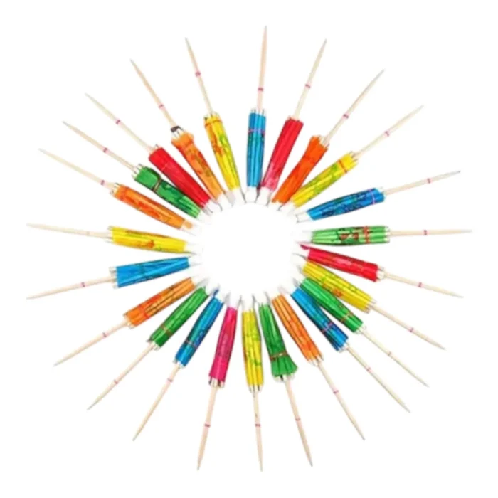 Sombrillas Para Coctel/ Hawái Fiesta Decoración x100pz - Imagen 3