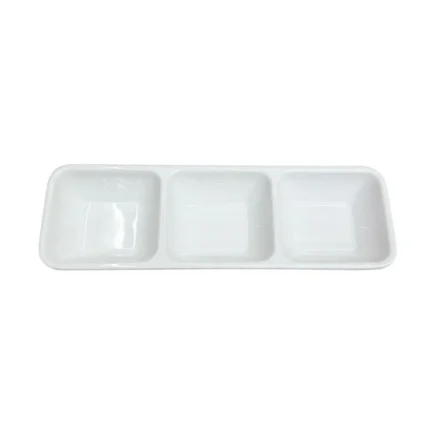 Salsera Cuadr. 3 Div. 22x7 cm Melamine Clarity