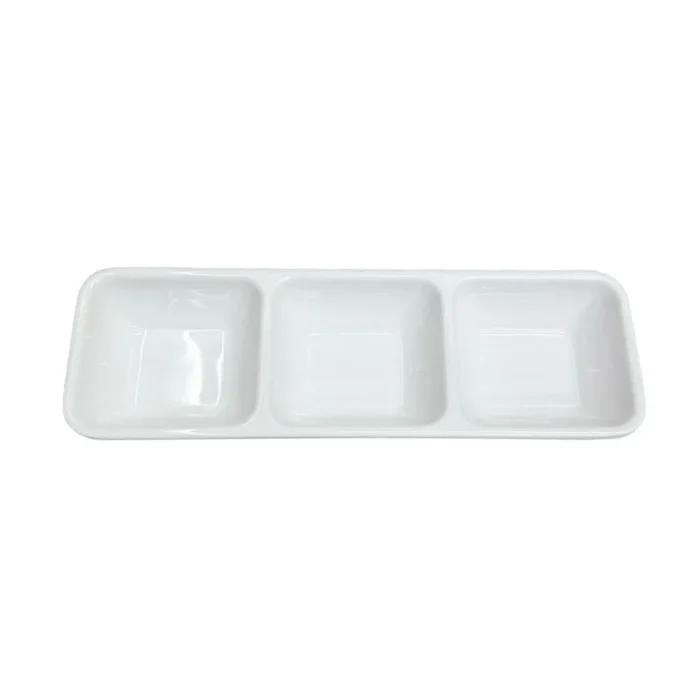 70179038-1 Salsera Cuadr. 3 Div. 22x7 cm Melamine Clarity - Imagen 1