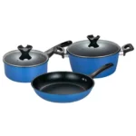 Jgo de Ollas Azul T/Vid. x5 Pzas (Olla 18-24/Sart. 24 cm)