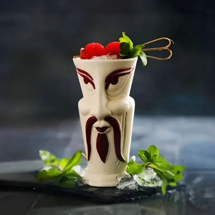 Vaso de cerámica Tiki Samurai Rojo 360 ml - Imagen 2