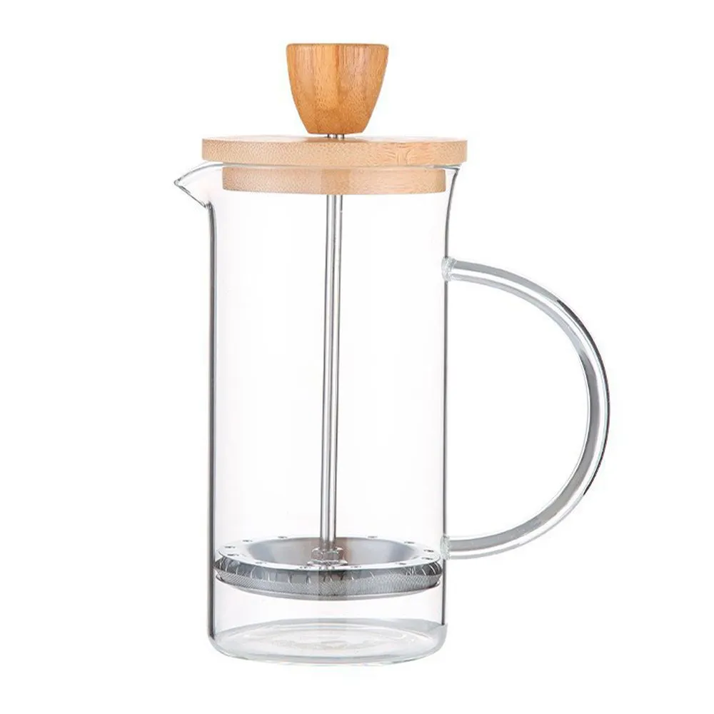 90033020-1 Cafetera Francesa D/Vidrio Borosilicato C/Tapa de Madera 1 L - Imagen 1