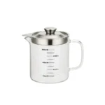 Jarra de vidrio borosilicato con tapa de acero y medidor 1 L