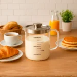 Jarra de vidrio borosilicato con tapa de acero y medidor 1 L - Imagen 2