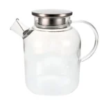 Tetera de vidrio borosilicato con tapa de acero 1.8 L