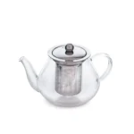 Tetera de vidrio borosilicato con filtro y tapa de acero 600 ml