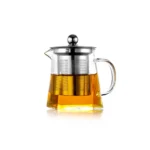 Tetera de vidrio borosilicato base cuadrada con filtro 350 ml