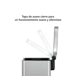 Papelera con pedal de Acero Inoxidable 20L (33.3x42 cm) - Imagen 3