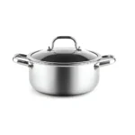 Cacerola de Acero Inoxidable Tricapa con tapa Cristal 24 cm