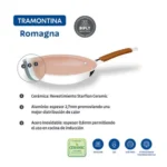 Sartén de Acero Inoxidable y Aluminio con Cerámica Romagna Marfil 20 cm - Imagen 3