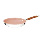 Sartén de Acero Inoxidable y Aluminio con Cerámica Romagna Marfil 25 cm