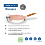 Sartén de Acero Inoxidable y Aluminio con Cerámica Romagna Marfil 25 cm - Imagen 3