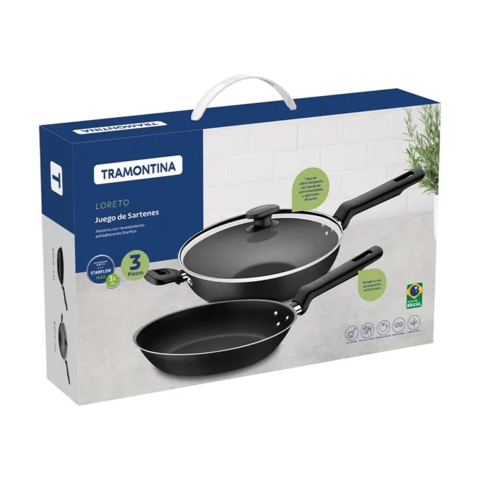 Juego de sartenes de Aluminio Loret x 3 piezas (2.2 L|1.4 L) - Imagen 2