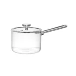 Cacerola de Vidrio Borosilicato Mango de Madera 1.5 L