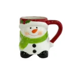 Taza Navideña de Loza diseño Muñeco de Nieve 480 ml