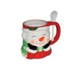 Taza Navideña de Loza diseño Mamanuela con cuchara 440 ml