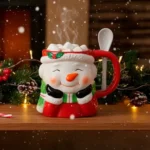 Taza Navideña de Loza diseño Mamanuela con cuchara 440 ml - Imagen 2