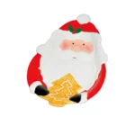 Plato Navideño de Loza silueta Santa 9"