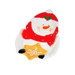 Plato Navideño de Loza silueta Muñeco de Nieve 9"