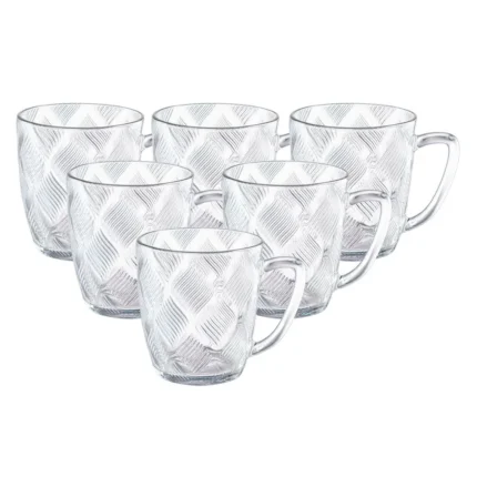 Set de Tazas de vidrio Llamas 260 ml x6 piezas