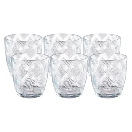Set de Vasos cortos de vidrio Llamas 310 ml x6 piezas