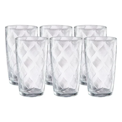 Set de Vasos largos de vidrio Llamas 420 ml x6 piezas