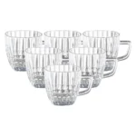 Set de Tazas de vidrio Rayas 265 ml x6 piezas