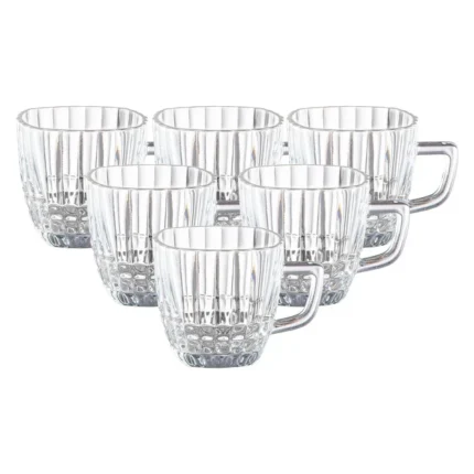 Set de Tazas de vidrio Rayas 265 ml x6 piezas