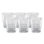 Set de Vasos cortos de vidrio Rayas 305 ml x6 piezas