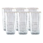 Set de Vasos largos de vidrio Rayas 405 ml x6 piezas