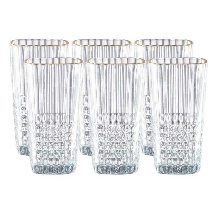 90294052-1 Set de Vasos largos de vidrio Rayas 405 ml x6 piezas - Imagen 1