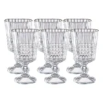 Set de Copas para vino de vidrio Rayas 360 ml x6 piezas