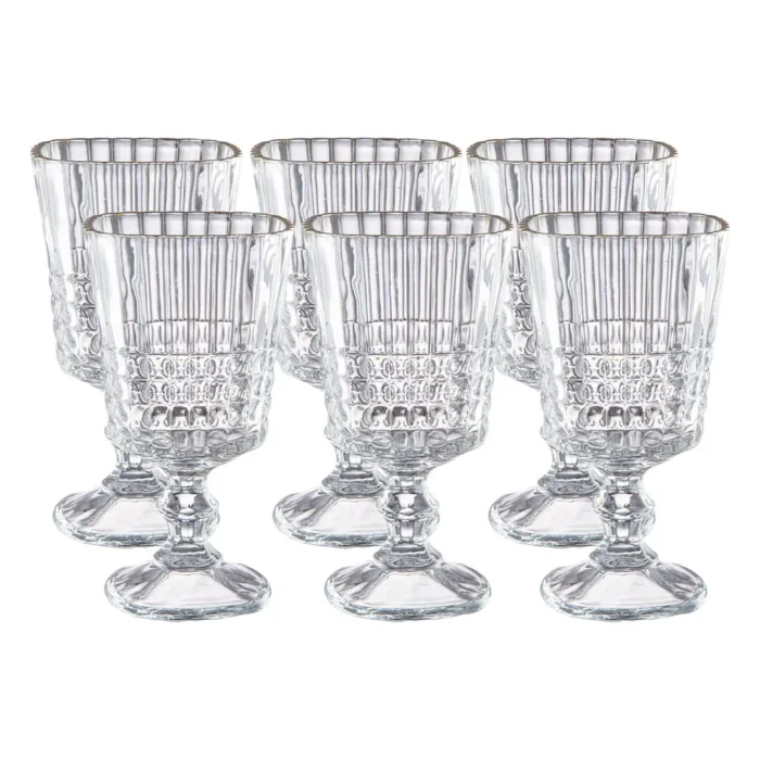 90294060-1 Set de Copas para vino de vidrio Rayas 360 ml x6 piezas - Imagen 1