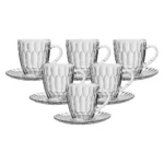 Set de Tazas con plato de vidrio Café Old 100 ml x6 piezas