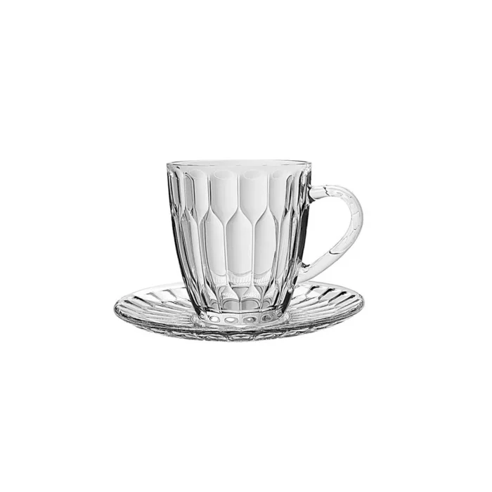 90294105-2 Set de Tazas con plato de vidrio Café Old 100 ml x6 piezas - Imagen 2