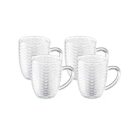 Set de Vasos de vidrio Trensa 350 ml x6 piezas