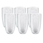 Set de Vasos largos de vidrio Trensa 430 ml x6 piezas