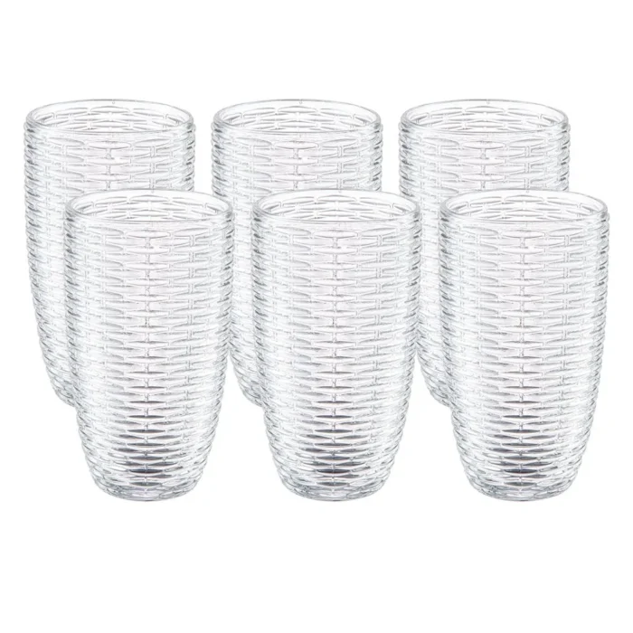 90294151-1 Set de Vasos largos de vidrio Trensa 430 ml x6 piezas - Imagen 1