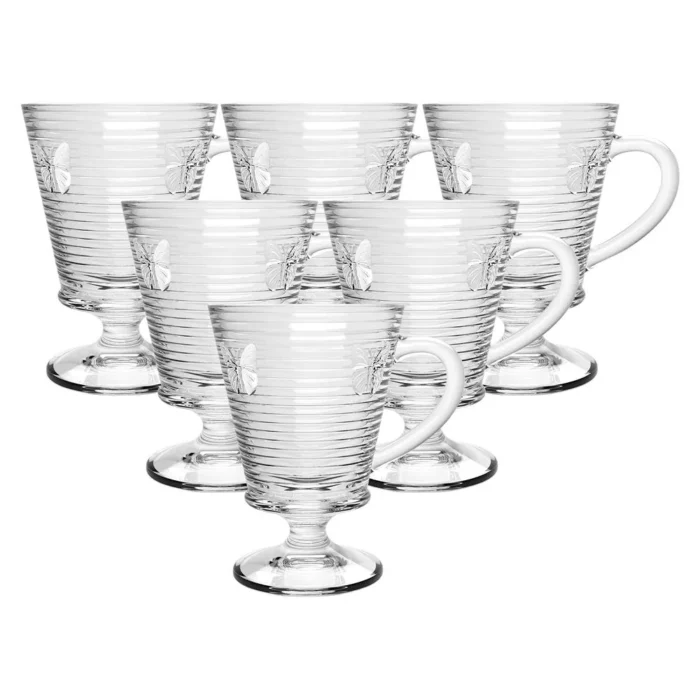90294153-1 Set de Copas de vidrio Mariposa Café 250 ml x6 piezas - Imagen 1