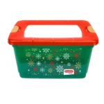 Caja Broadway Mediana N°3-32L C/Diseño Navidad Verde C/Tapa Roja