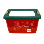 Caja Broadway Mediana N°3-32L C/Diseño Navidad Rojo C/Tapa Verde