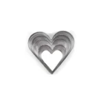 Molde para Galletas de Acero Modelo Corazón 5 Piezas