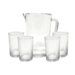 Set de Jarra y Vasos de Vidrio Rayas 5 piezas