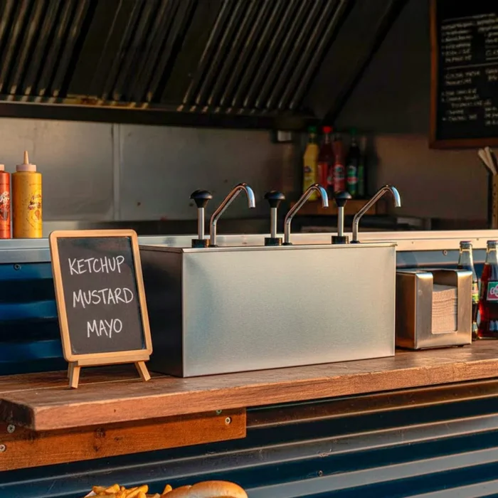 Dispensador de Salsas de Acero Inoxidable con 3 Boquillas - Imagen 2