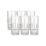 Set de Vasos Altos Labrados de Vidrio Roca 360 ml | 12 oz 6 Piezas